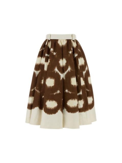 Prada PRADA Brown/Beige Cotton Skirt New And Authentic (Women's si