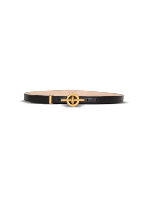 Balmain Balmain T-Bar belt in black calfskin at Nordstrom