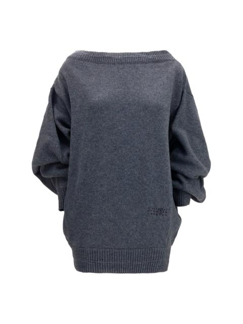 MM6 Maison Margiela Mm6 Wool-blend Mini Dress Dark Grey Melange