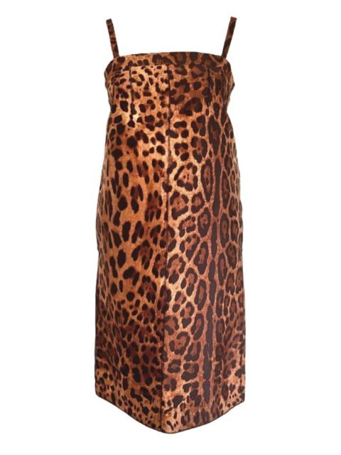 Leopard  Printed Silk Dress