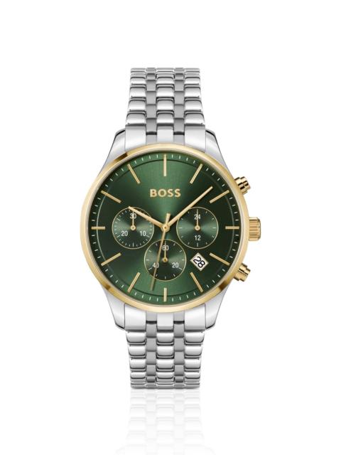 BOSS MULTI-LINK-BRACELET CHRONOGRAPH WATCH WITH GREEN DIAL