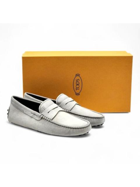 Tod's Tod’s City Gommino Suede Driving Loafers Light Gray UK 6 US 7.5 - New $695