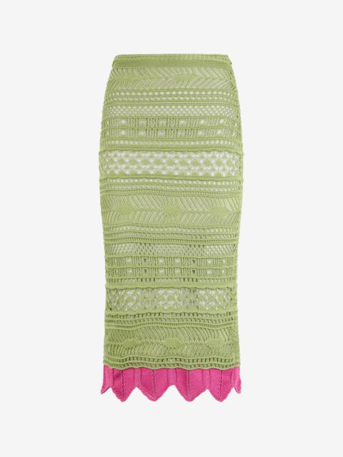 Roberto Cavalli Midi Knit Skirt with Contrast Detail