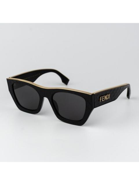 FENDI Fendi LEATHER LIMITED EDITION Women Sunglasses Square Black Grey FE40126I 01A