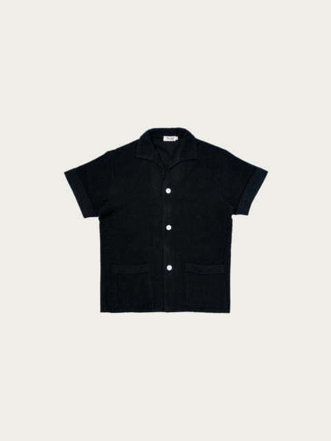 The Real McCoys Cotton Pile Beach Shirt - Black