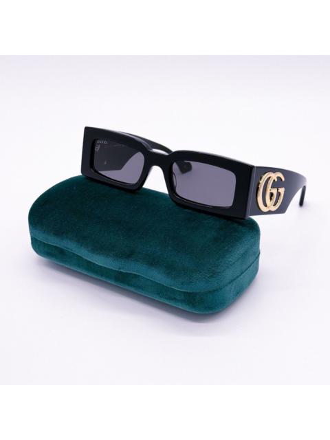 GUCCI NEW GUCCI GG1425S 001 SQUARE UNISEX BLACK SUNGLASSES