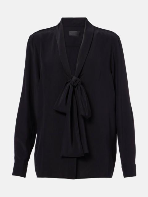 NILI LOTAN Angelique bow-detail silk blouse