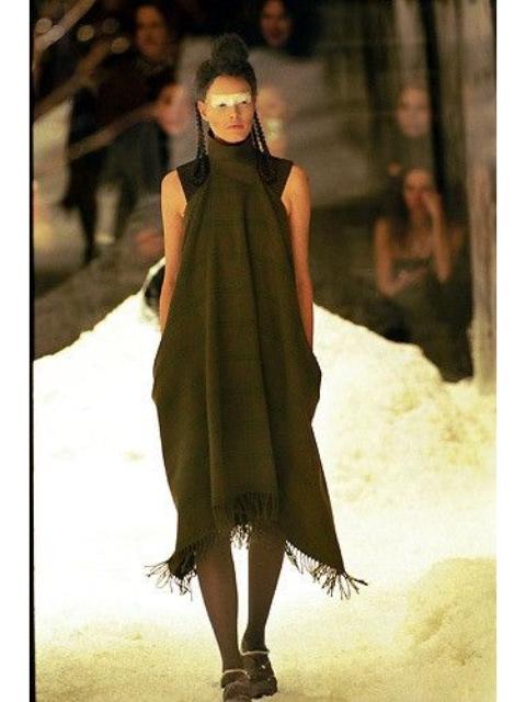 Alexander McQueen Vintage Fall99 Runway Wool Plaid Frill Dress