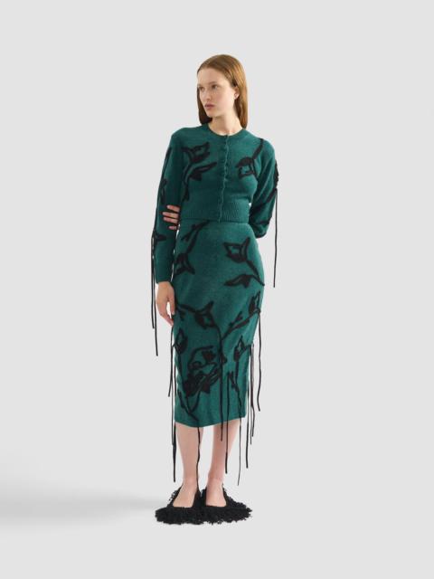 Erdem EMBROIDERED MERINO WOOL CROPPED CARDIGAN