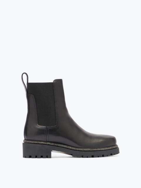 RENE CAOVILLA Black Leather Ankle Boots Bika