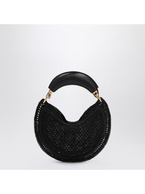 Chloé Chloé Mini Summer Banana Hobo Bag In Black Crochet With Leather Details Women