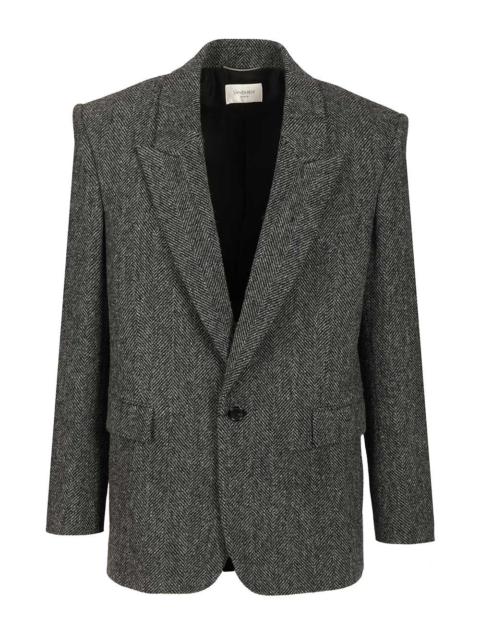 SAINT LAURENT Worsted Wool Jacket Jackets Black