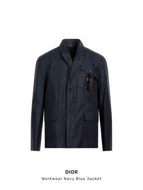 Dior Workwear Long-Sleeved Jacket in Navy Blue
