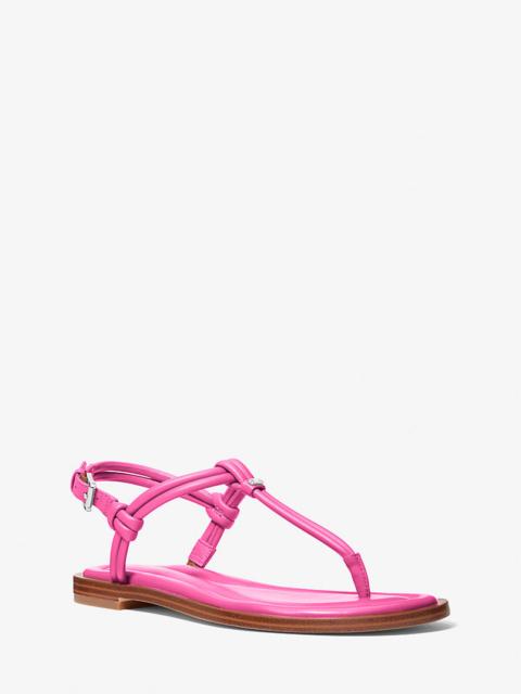 MICHAEL KORS Astra Leather T-Strap Sandal