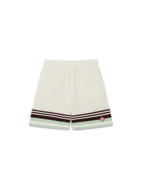 CASABLANCA Tennis Cotton Crochet Shorts | Casablanca Paris