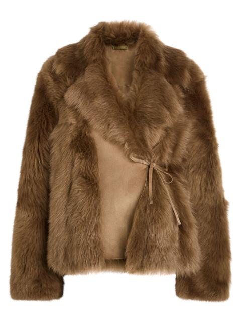 NOUR HAMMOUR Nour Hammour Verena Shearling Wrap Jacket