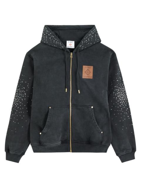 CASABLANCA Casablanca La Premonition Hotfix Embellished Cotton Sweatshirt