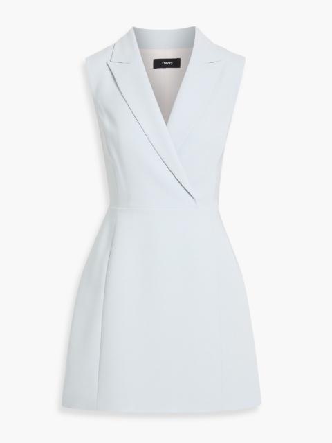 Theory Wrap-effect crepe mini dress