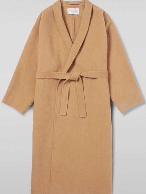Johnstons of Elgin Camel Cashmere Wrap Coat