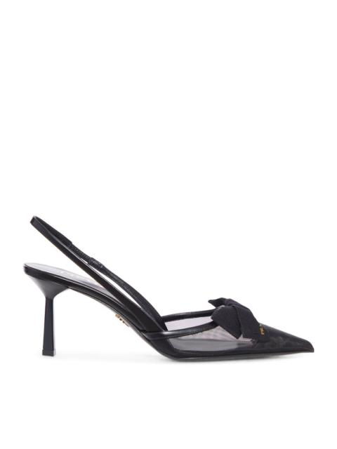 Prada Prada Women Mesh Bow Slingback Pumps