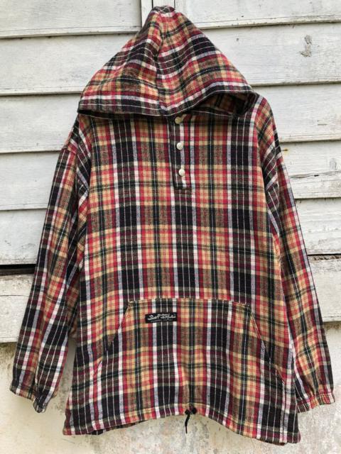Other Designers Vintage Surf Style Baja Design Plaid Hoodie Made In Usa