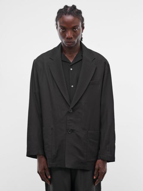 ssstein Black Wool-Silk Relaxed Blazer