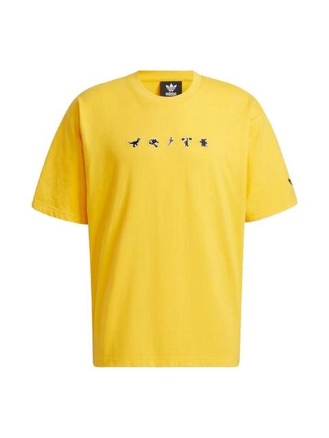 adidas adidas originals Manga Ss Tee 2 Sports Causual Round Collar Male Yellow HC6926