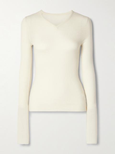 KHAITE Tania Ribbed Wool-blend Top