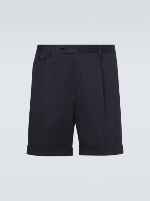 LARDINI Pleated cotton-blend Bermuda shorts