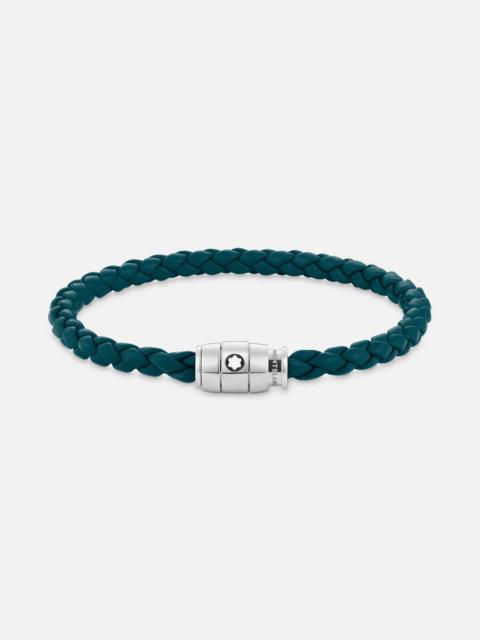 Montblanc Montblanc Meisterstuck Steel & Cyprus Blue Leather Bracelet
