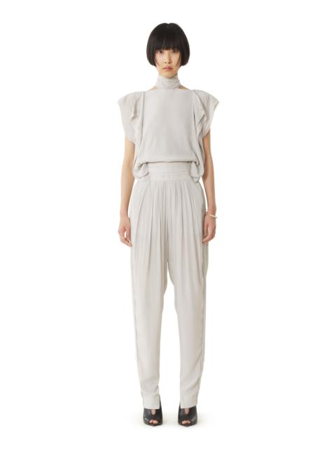 Lanvin Lanvin White Frilled Top In Charmeuse at Nordstrom