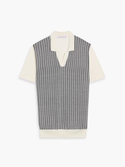 ORLEBAR BROWN Horton jacquard-knit silk and cotton-blend polo shirt
