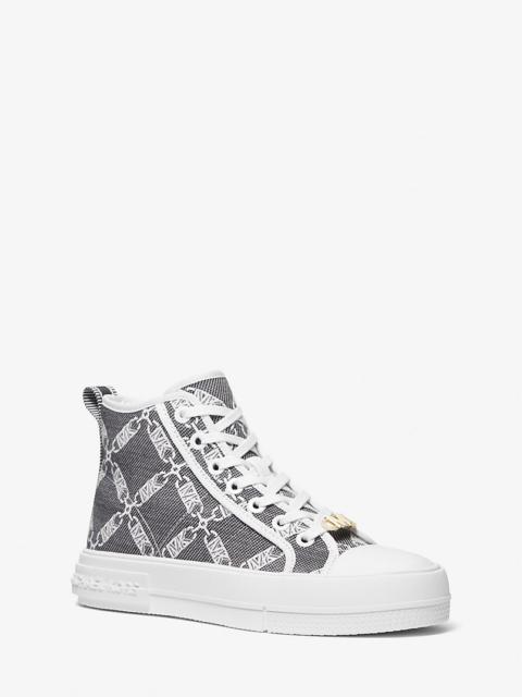 MICHAEL KORS Evy Empire Logo Jacquard High-Top Sneaker