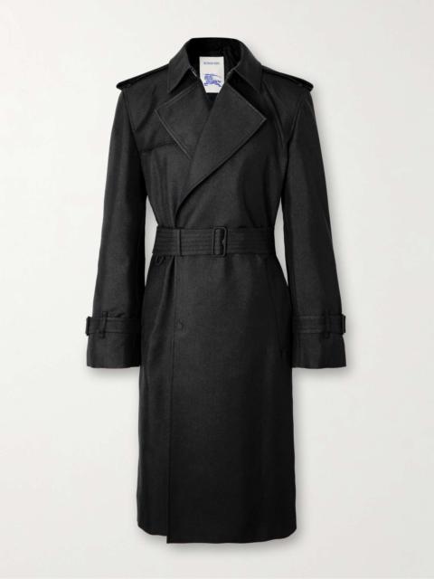 Burberry Double-Breasted Belted Silk-Blend Trench Coat