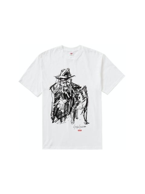 FW2020 SUPREME YOHJI YAMAMOTO SCRIBBLE PORTRAIT TEE WHITE