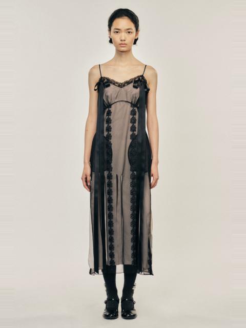 Simone Rocha Layered Ribbon Daisy Chain Multi Slit Dress