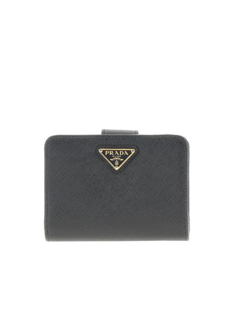 Prada Prada Saffiano Leather Small Wallet Black Women