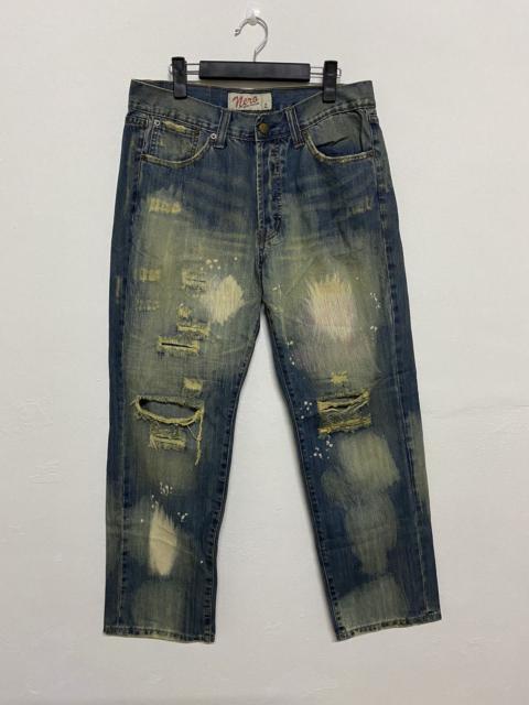 Japanese Brand - Japan Brand Nero Bleach Distress Art Work Jeans