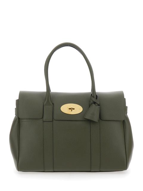 Mulberry Mulberry Women 'Bayswater' Green Handbag With Twist-Lock Closure In Grained Leather Woman