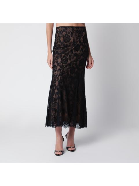 self-portrait Self-Portrait Lace Midi Skirt In Black Women