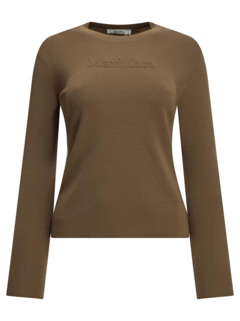 Max Mara Max Mara Virgin Wool Round-neck T-shirt Brown