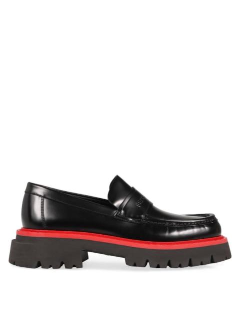 FERRAGAMO Ferragamo Men's Black Fergal Logo Debossed Loafers