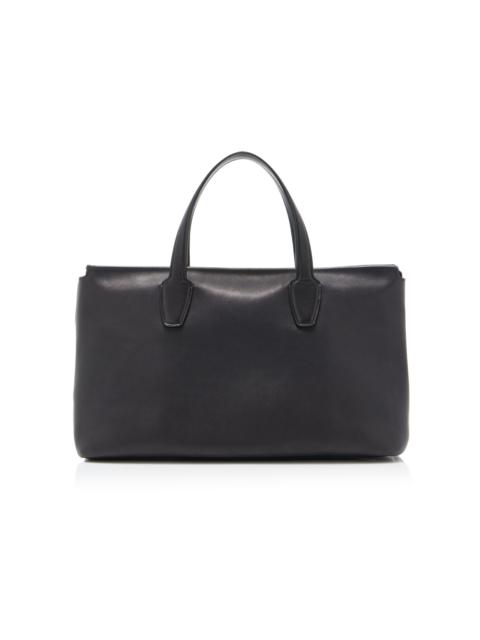 The Row Marcel Leather Tote Bag black
