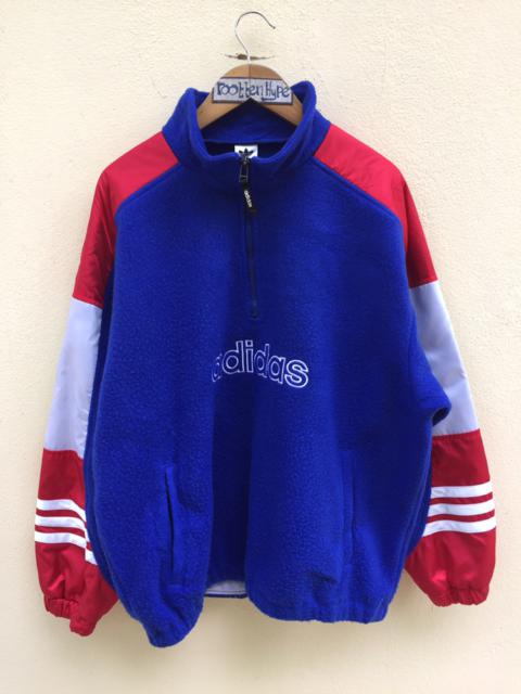 adidas Vintage adidas tricolour half zipped fleece pullover
