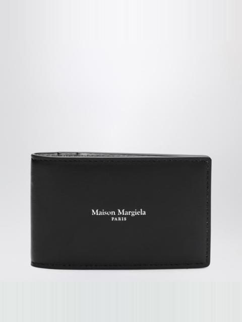 Maison Margiela Black button card holder with logo