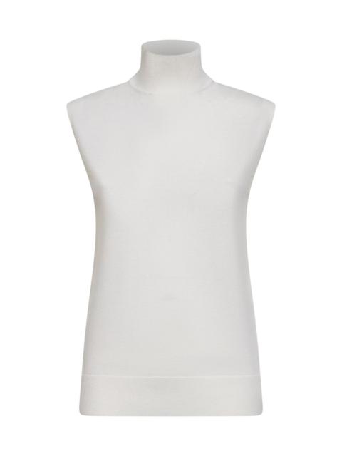 TOTEME Ecru knit turtleneck sleeveless top