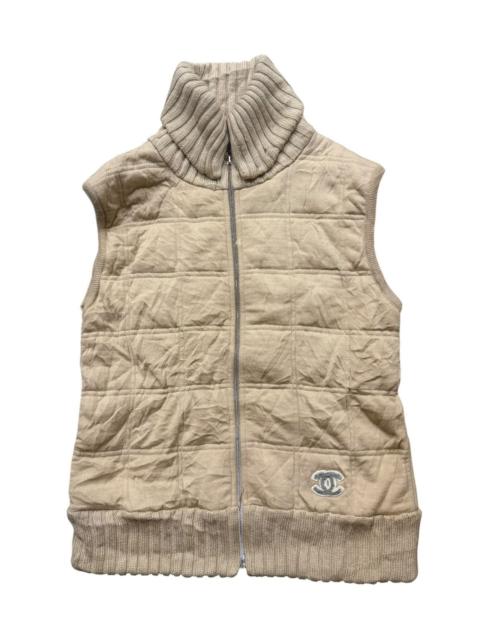 CHANEL Vintage 2001 Chanel Beige Quilted Knit Vest
