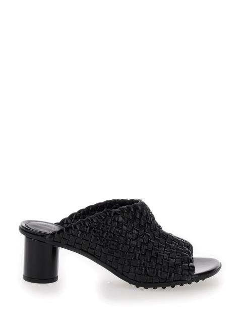 Bottega Veneta Bottega Veneta Women 'Atomic' Black Mule Sandals With Intrecciato Motif In Leather Woman