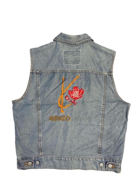 KENZO Kenzo Jeans Denim Embroidered Vestsl Jacket