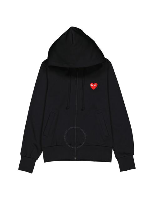 Comme Des Garcons Ladies Long-sleeve Embroidered Heart Logo Hoodie